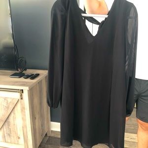 Black International concepts mini dress with bow